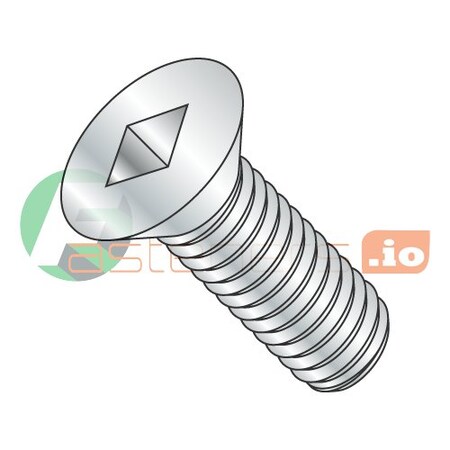 1/4-20 X 1/2 In Square Flat Machine Screw, Zinc Plated Steel, 5000 PK